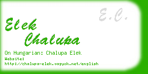 elek chalupa business card